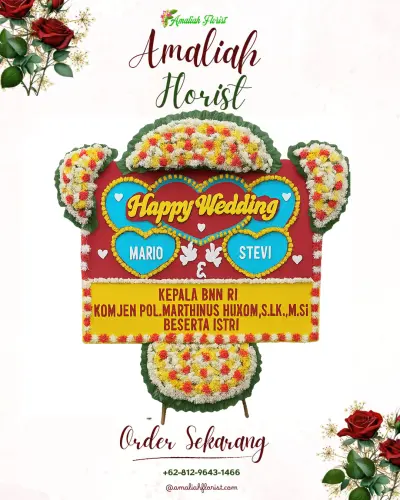 Karangan Papan Bunga Pernikahan di Temukus